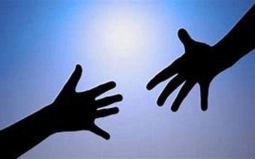 Hands reaching out