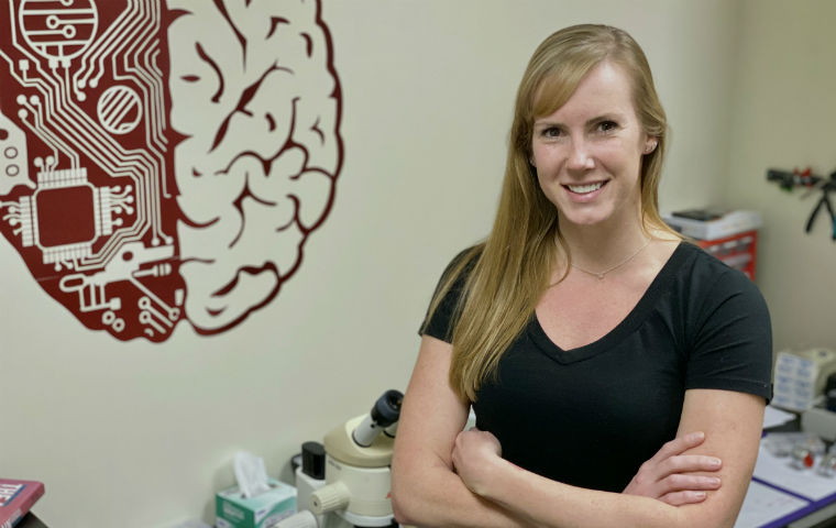 Photo of Lindsay Halladay Psych Neuroscience Professor in an office