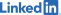 LinkedIn logo in blue text.