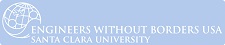 Engineers Without Borders logo and text on a blue background.